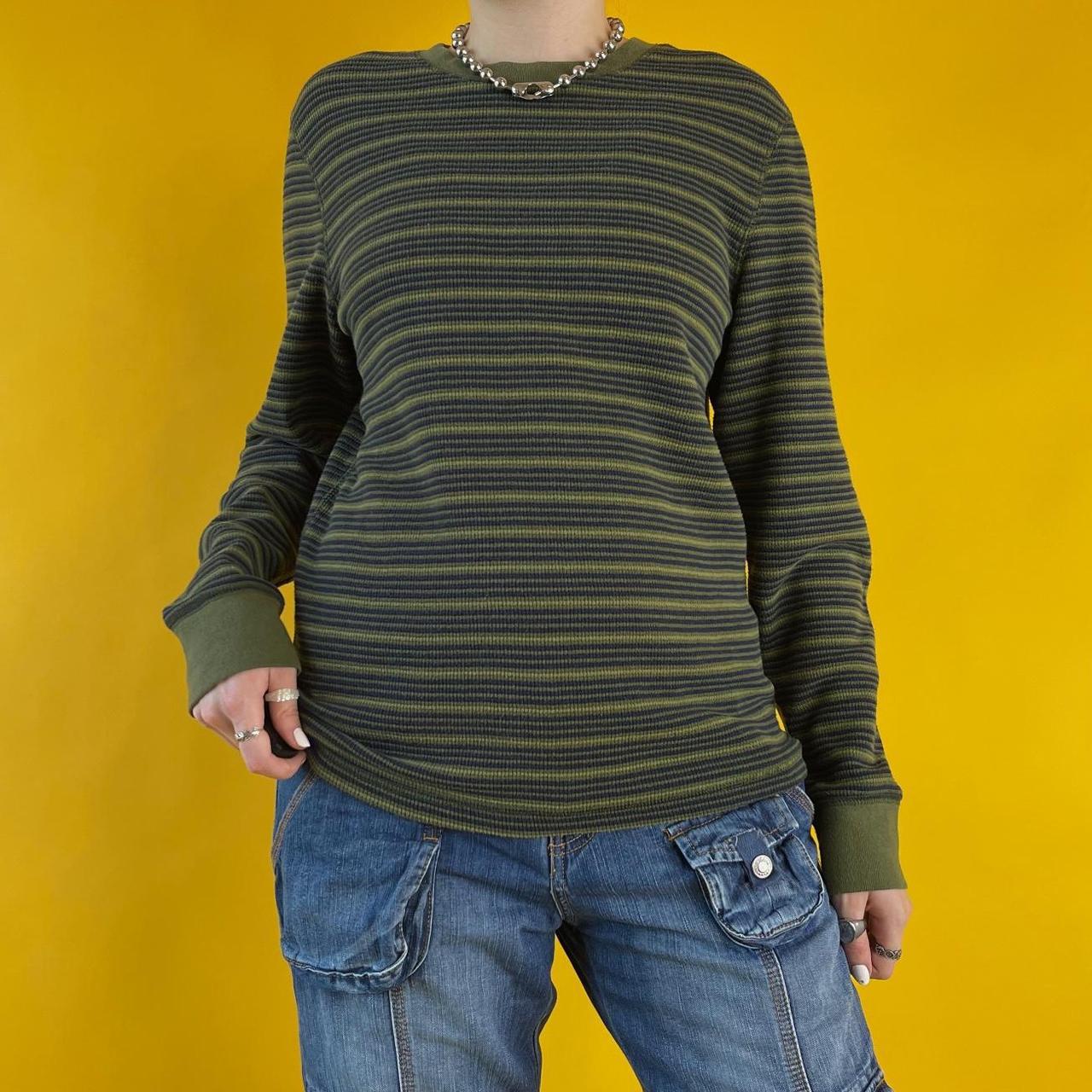 Colorful Stripe Splice Long Sleeve T-Shirt Round Neck Color Contrast Top
