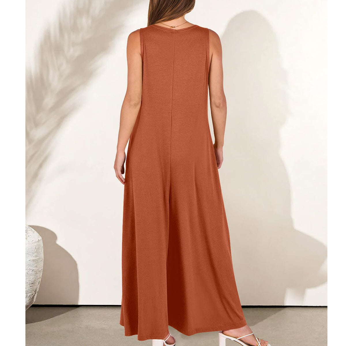 Women's Casual Wide-Leg Pocket Jumpsuit