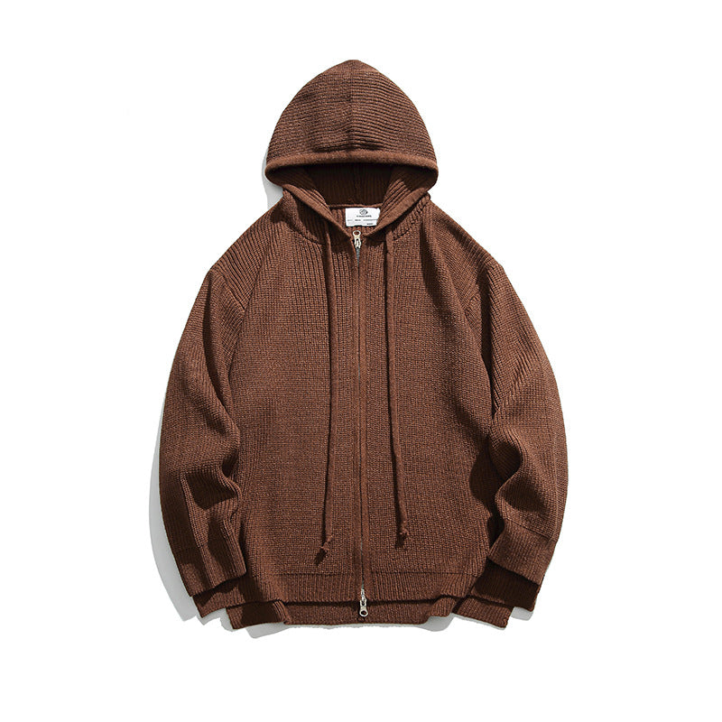 Women's Cozy Hooded Zip Knit Cardigan Sweater Coat