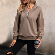 Chic Solid Color Lantern-Sleeve Women's Hoodie
