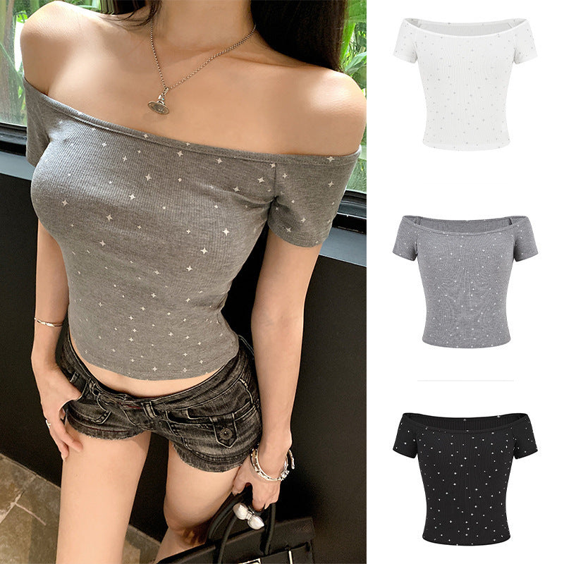 Off-Shoulder Slim Fit Summer Top – Light & Flirty Short Sleeve