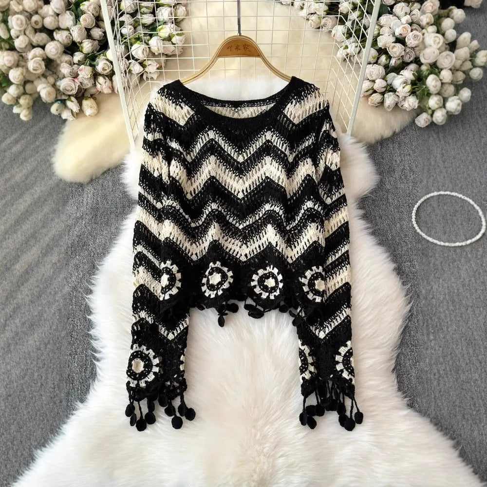 New Loose Slimming Short Long Sleeve Top Trendy