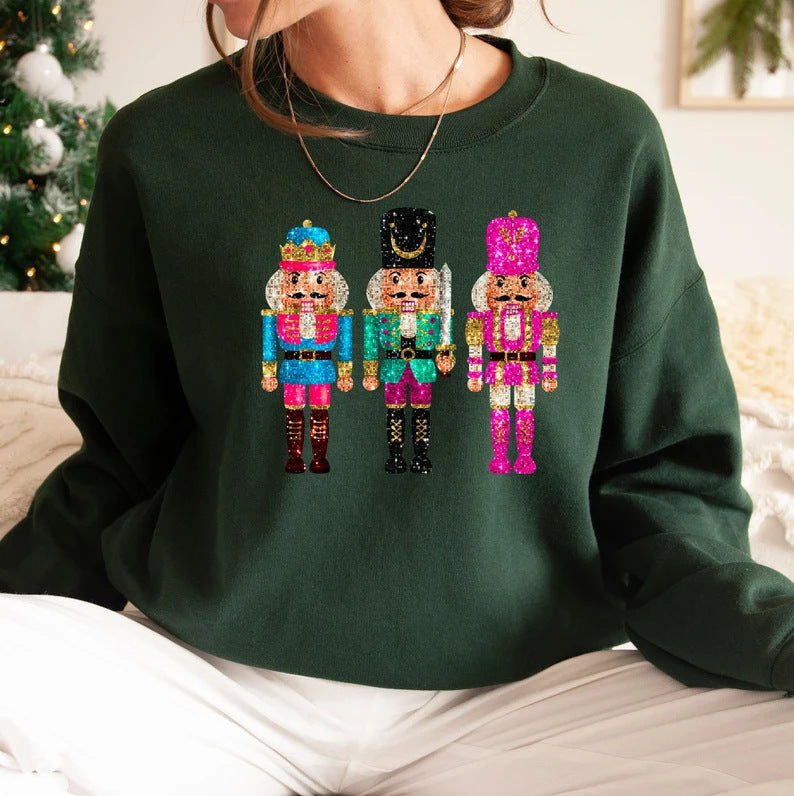 Women's Festive Sequin Christmas Sweater Casual Pullover