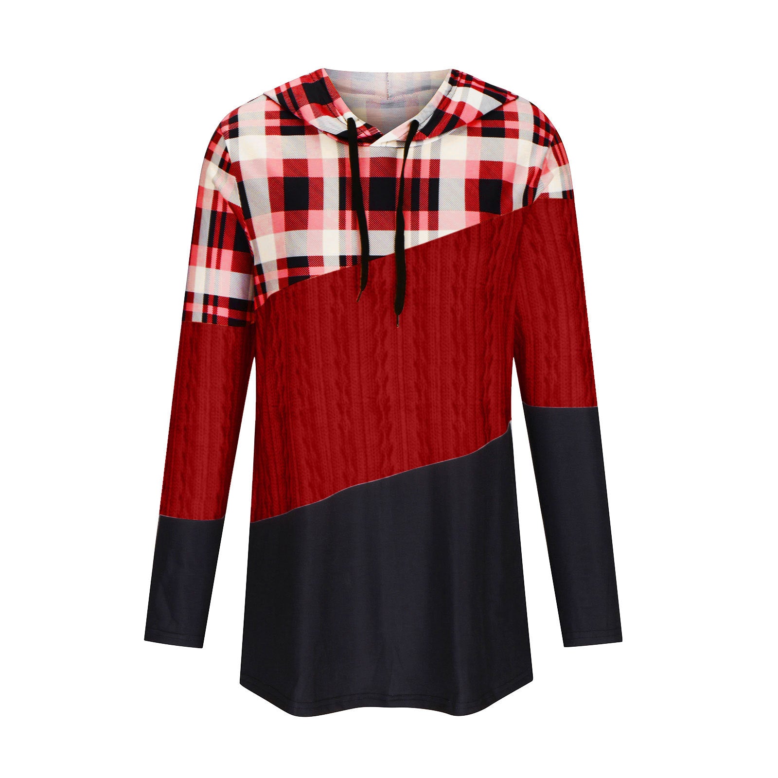 Women's Long-Sleeve Hooded Printed Casual Pullover Sweater