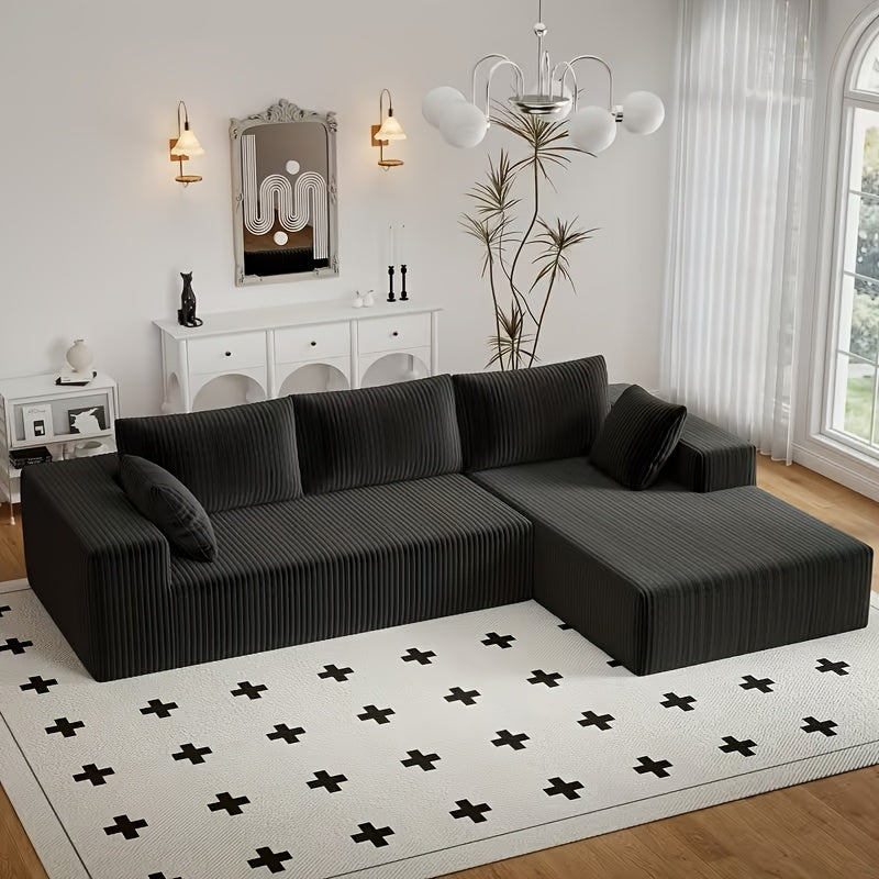 96 Inch L-Shaped Cloud Sofa Set for Living Rooms and Bedrooms