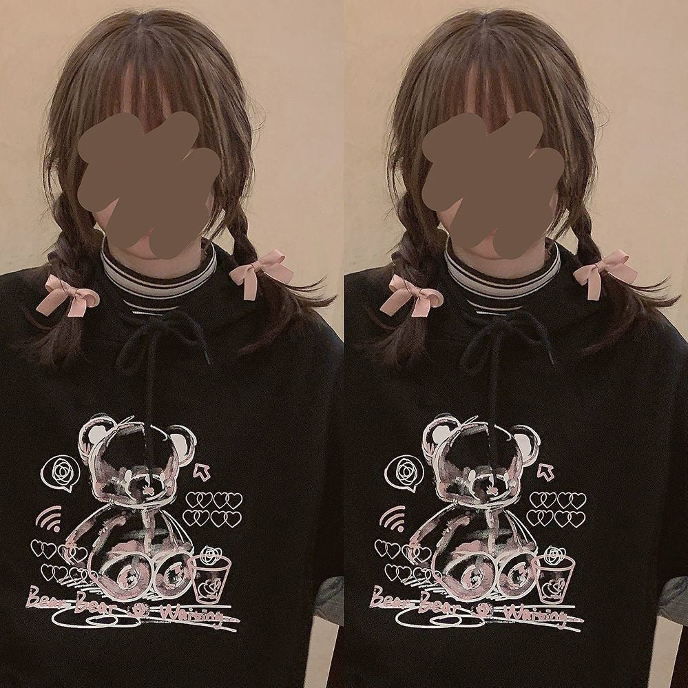Female Sweet Cool Japanese Cute Graffiti Plush Sweater