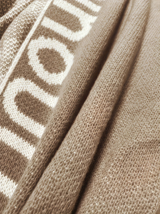Women Loose Mid-length Hooded Knit Cardigan, Contrast Letter Jacquard Pockets Lazy Style Thick Sweater Coat for Fall Winter