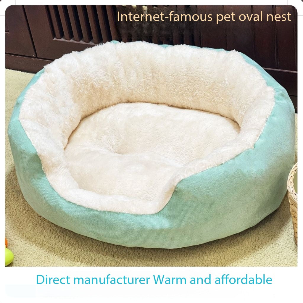 -like Plush Faux Fur Pet Bed For Small/medium Dogs & Cats - Thick Fluffy Non-slip Bedding, Machine Washable (17/20/26/30) - No Assembly, Durable Puppy Bed For Use, Pink/white Options