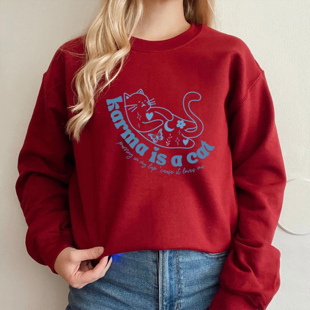 Women's Retro Crew Neck Casual Sports Sweatshirt