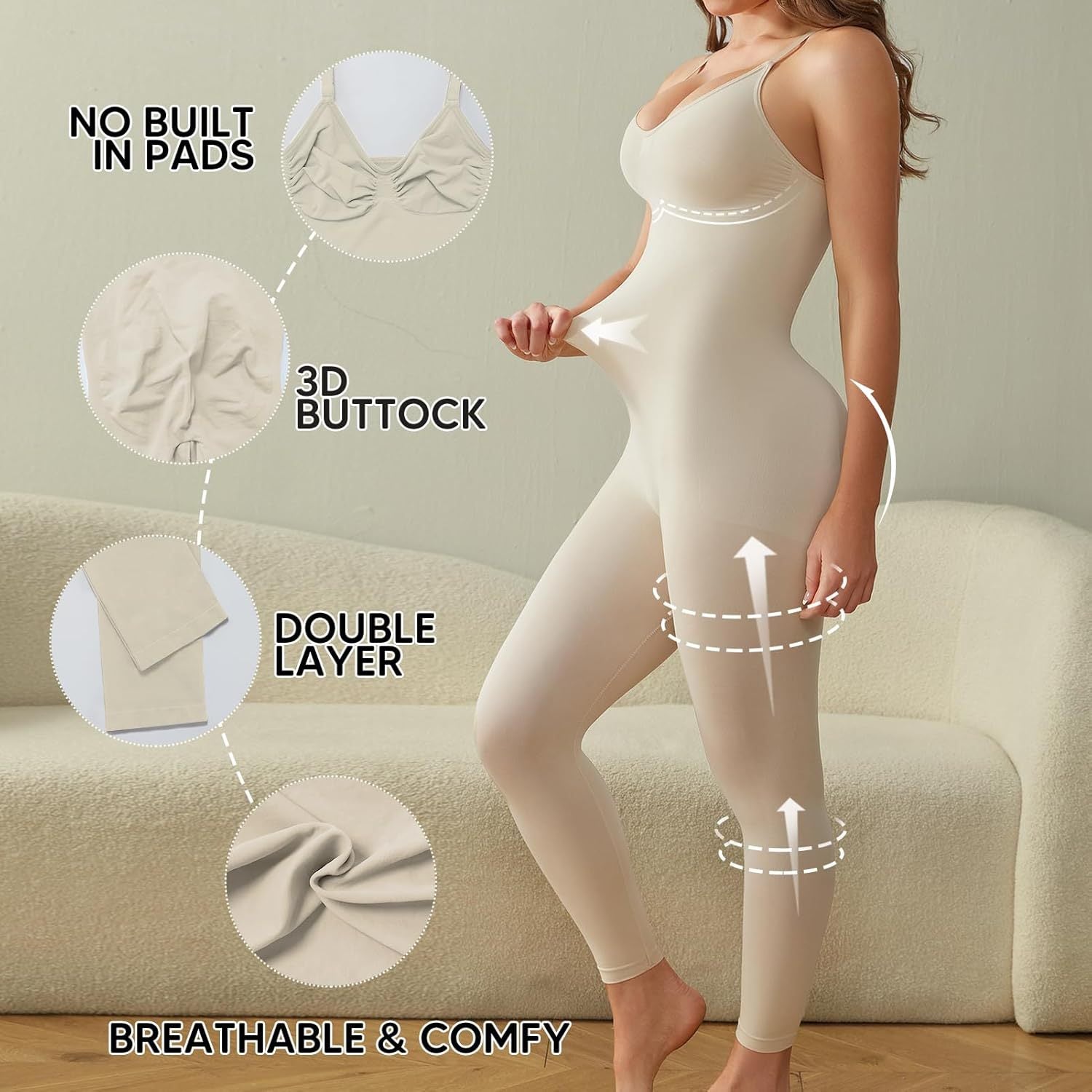 Seamless Tummy Control Shaping Capri Romper