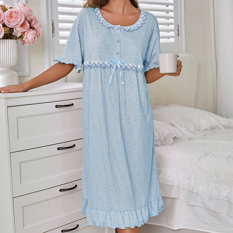 European and American-style Minimalist Comfortable Casual Nightdresswearable Outside As Loungewear
