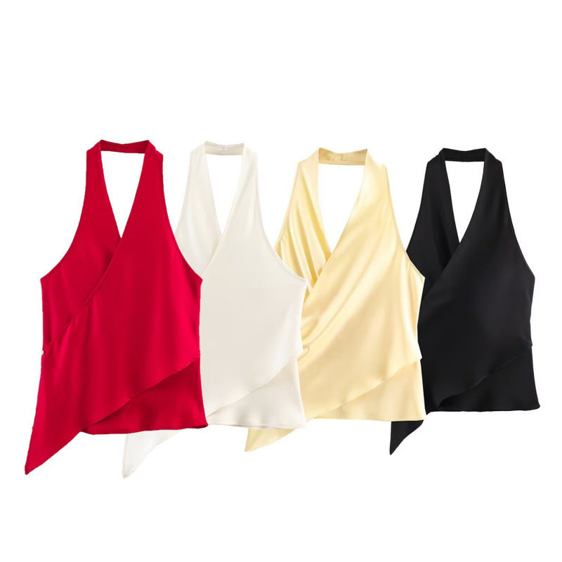Satin Halter-neck Camisole Top