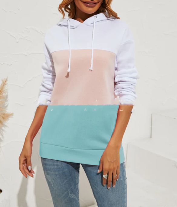 Multi-Color Long Sleeve Hooded Sweater
