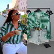 Lightweight Street-style Casual Long-sleeve Striped Shirt