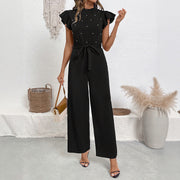 Chic High-Waist Flying Sleeve Women's Jumpsuit