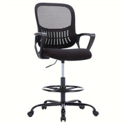 Adjustable Ergonomic Office Chair with Thick Cushioned Seat and Foot Ring