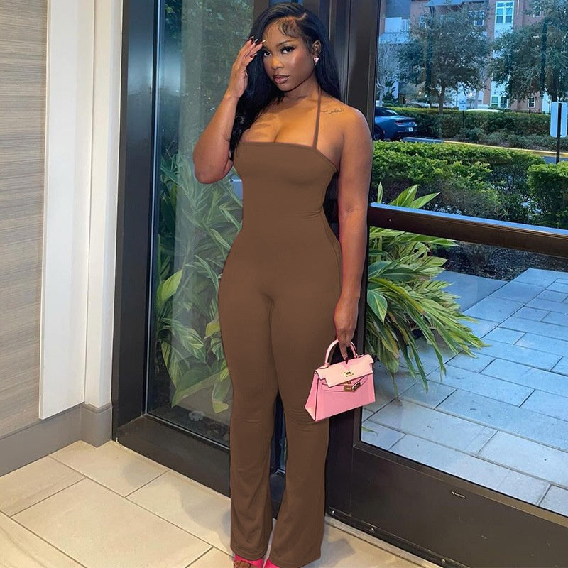 Women's Sexy Backless Halter Jumpsuit