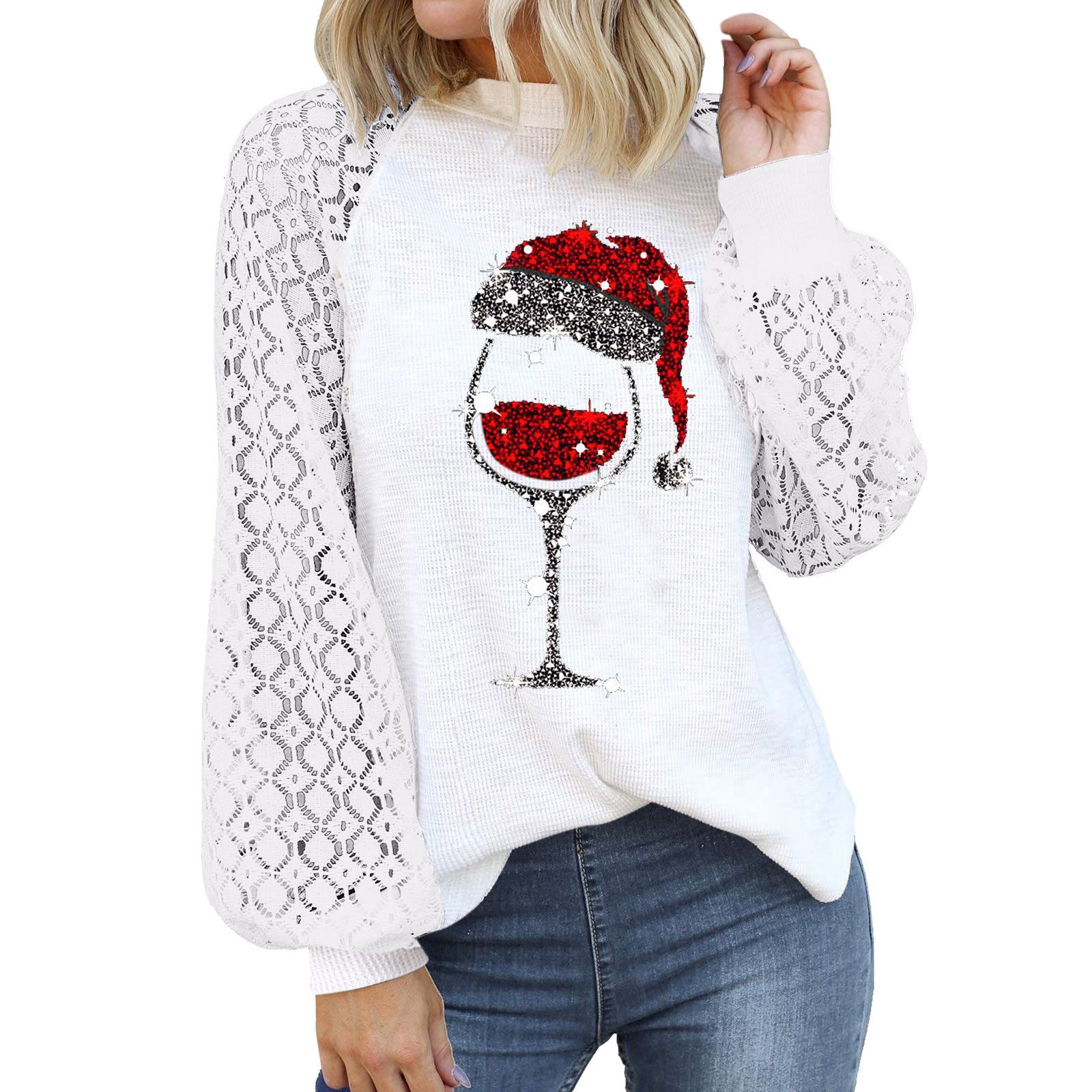 Floral Print Long Sleeve Women's Pullover Sweatshirt