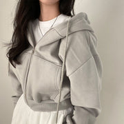 Women's Cozy Long Sleeve Zipper Pocket Hoodie