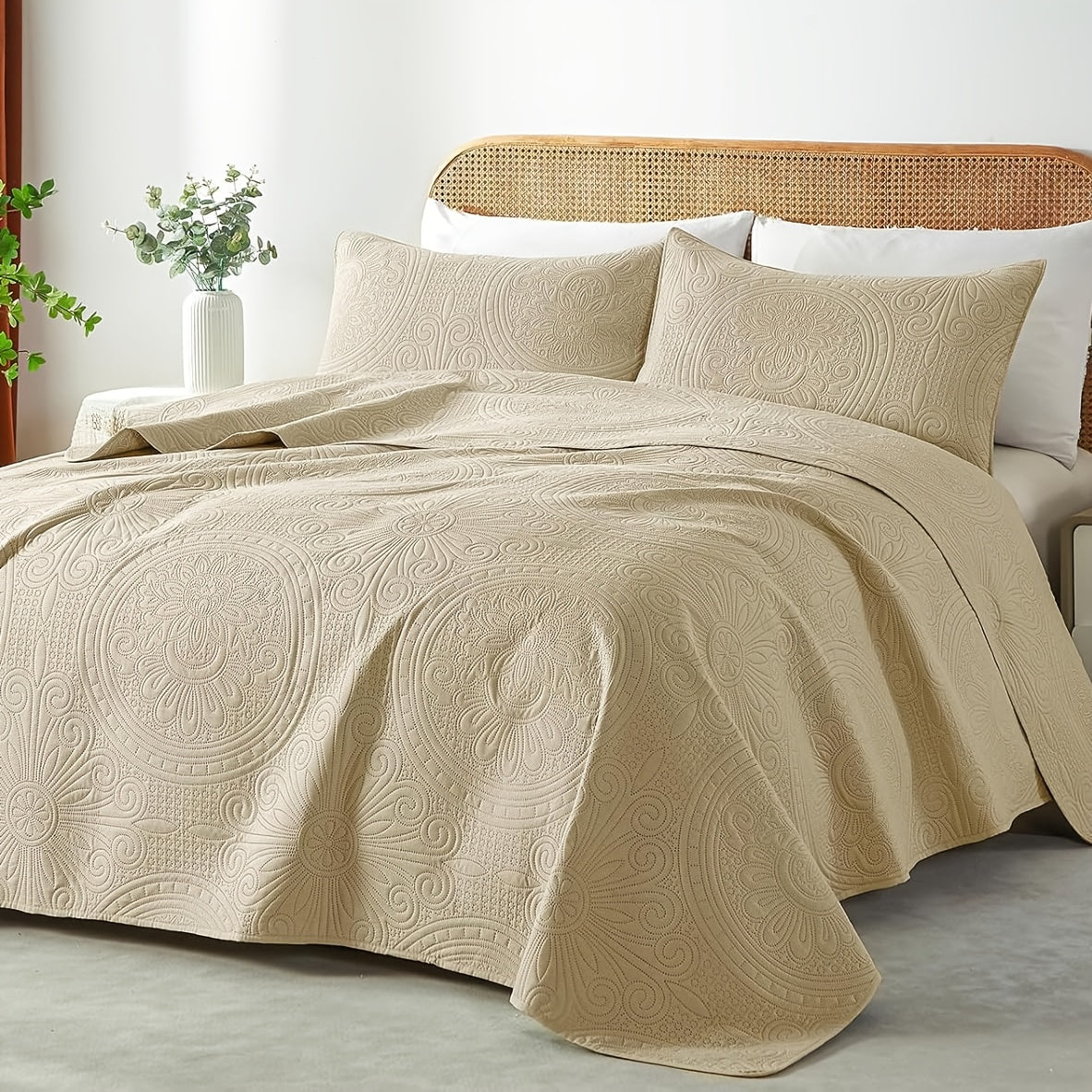 2/3pcs Quilt Set Bedspreads - Soft Cool & Refreshing Summer Quilt Lightweight Microfiber Bedspread - Modern Style Coin Pattern Coverlet For All Seasons - Gifts For The Family