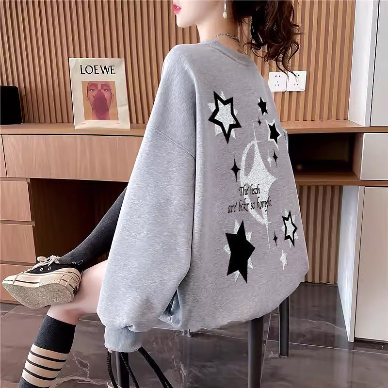 Cozy Fleece-Lined Round Neck Loose Winter Sweater