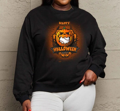Women's Printed Long Sleeve Loose Sweatshirt