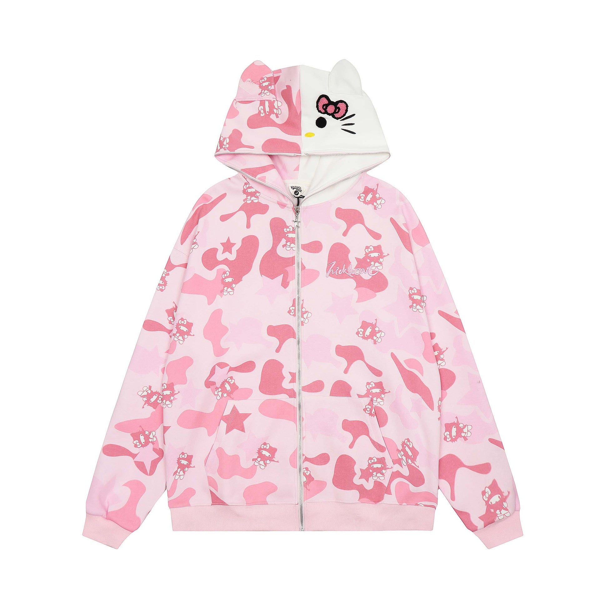 Cute Cartoon Cat Hooded Cardigan Sweater