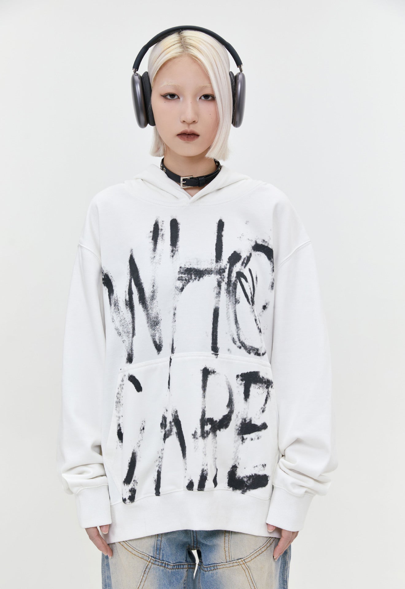 Tie-Dye Graffiti Loose Hooded Sweatshirt