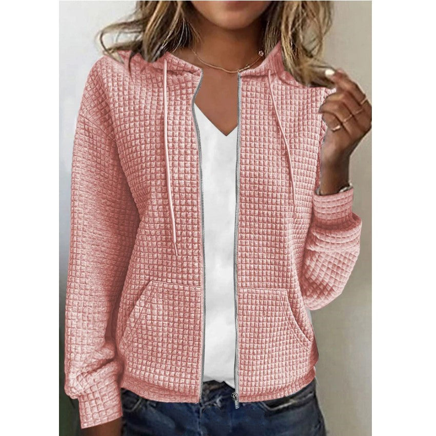 Women's Zipper Hooded Cardigan Sweater Coat