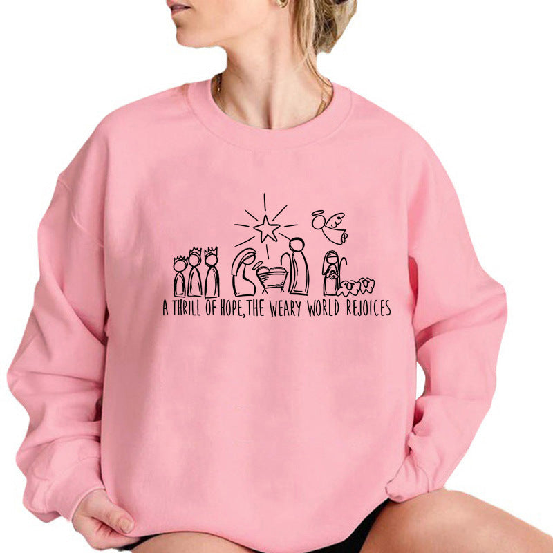 Christian Nativity Scene Christmas Sweatshirt Faith Sweater