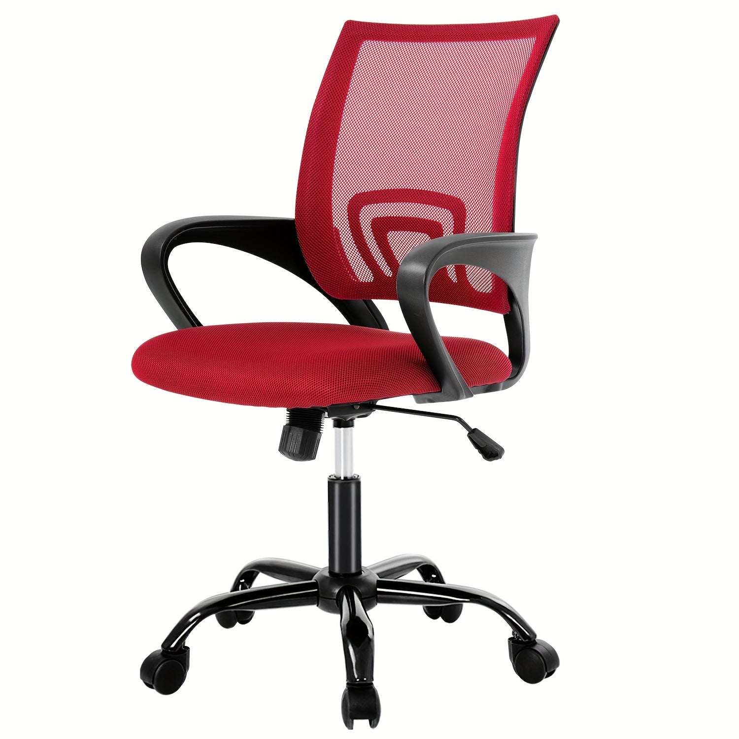 Ergonomic Mesh Office Chair with Lumbar Support, Padded Seat and 5‑Wheel Base