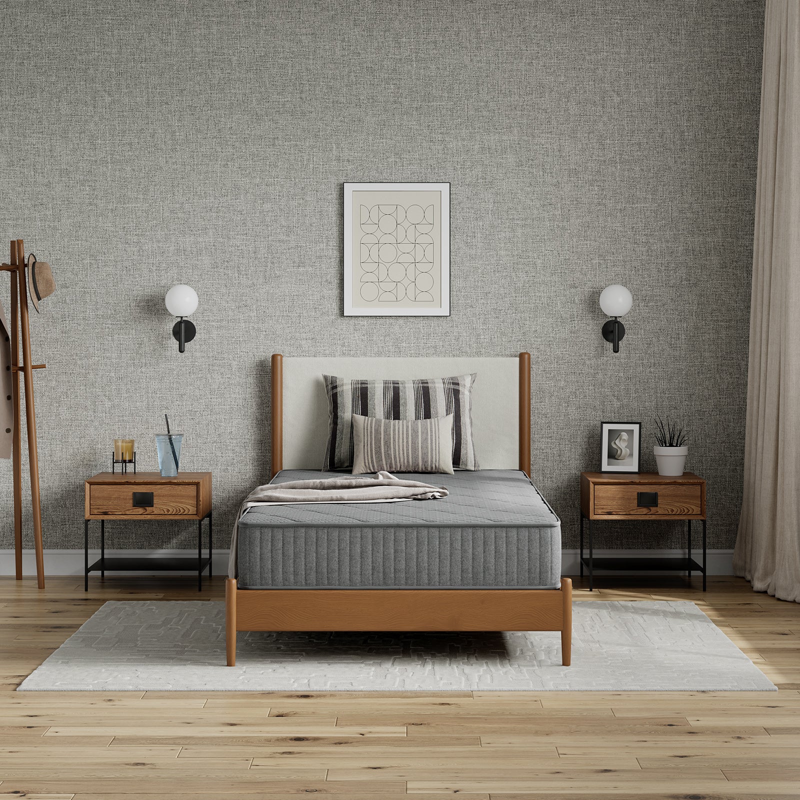 SweetNight 6/8/10/12/14 inch Memory Foam Hybrid Mattress With Pocket Springs, Twin Xl, Full, Queen, King, Sizes In A Box, Medium Firm, Mattresses For Support Comfort, Fiberglass-Free
