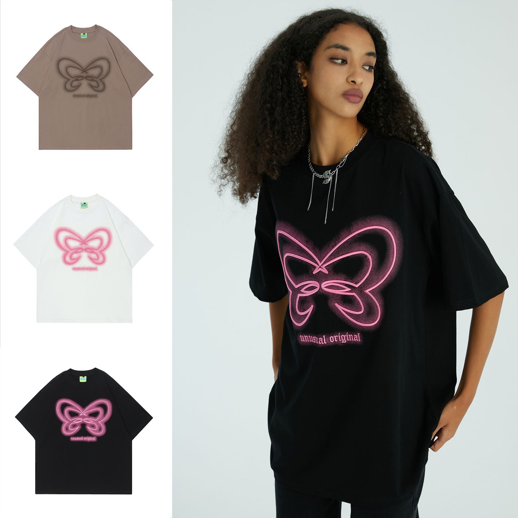 Chic Butterfly Embroidered Short-Sleeve Streetwear Tee