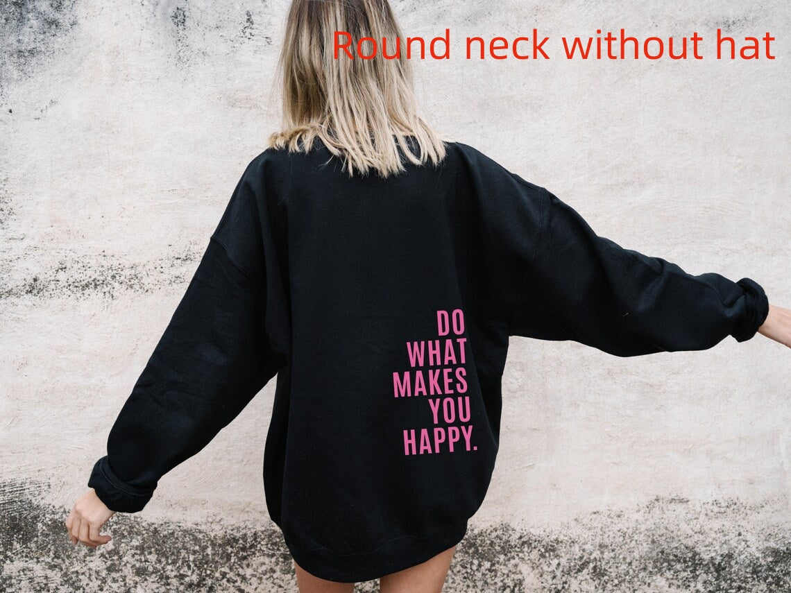 Do What Makes You Happy Oversized Wool Blend Sweatshirt