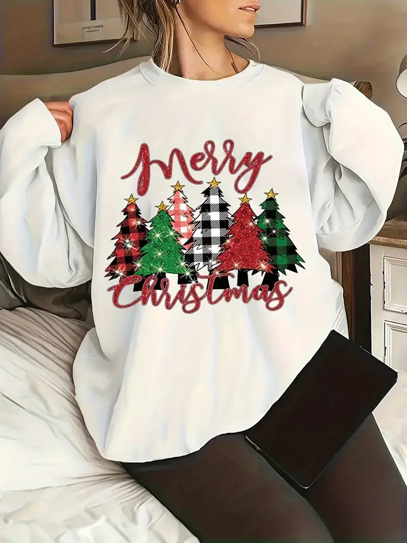 Women's Festive Christmas Round Neck Knit Sweater
