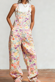 Women's Floral Print Loose Fit Adjustable Overalls