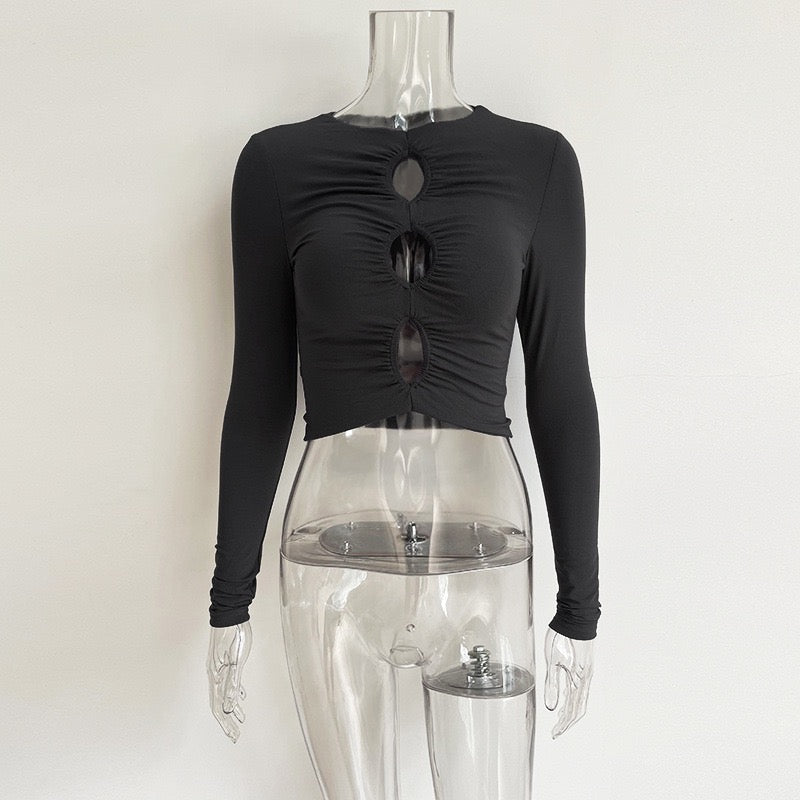Short Skinny Long Sleeve Versatile Stretch Fit Top