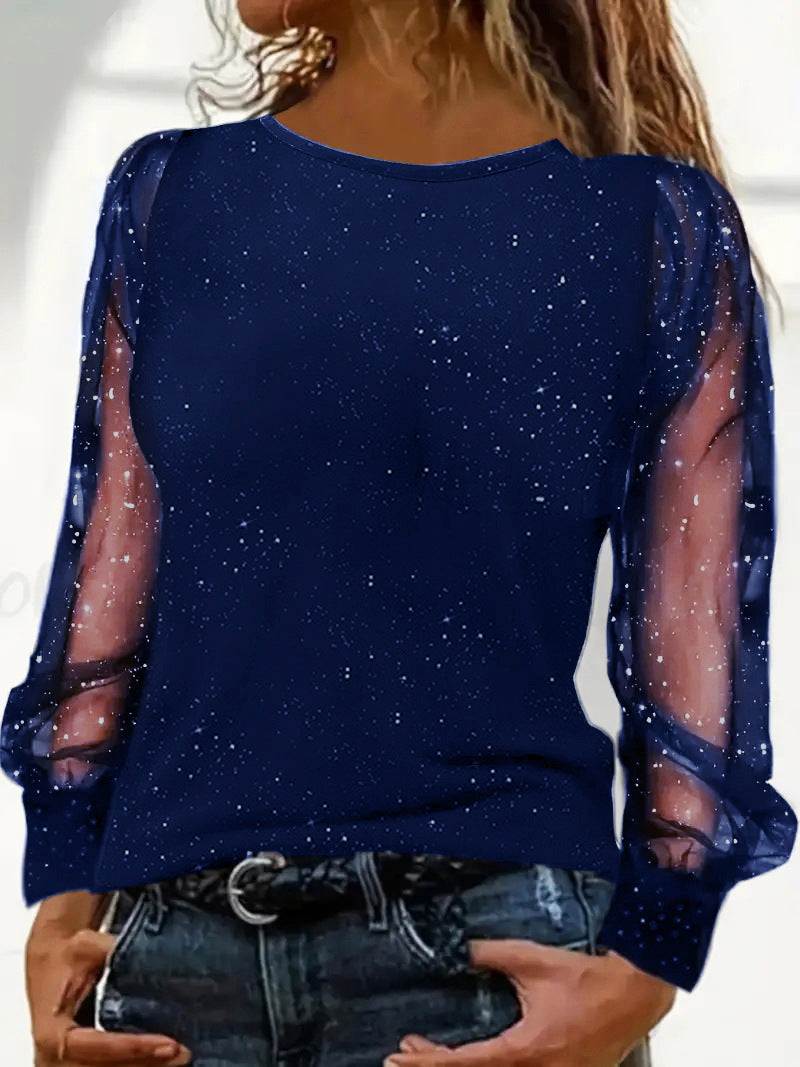 Casual Long Sleeve Crew Neck Loose T-Shirt for Women