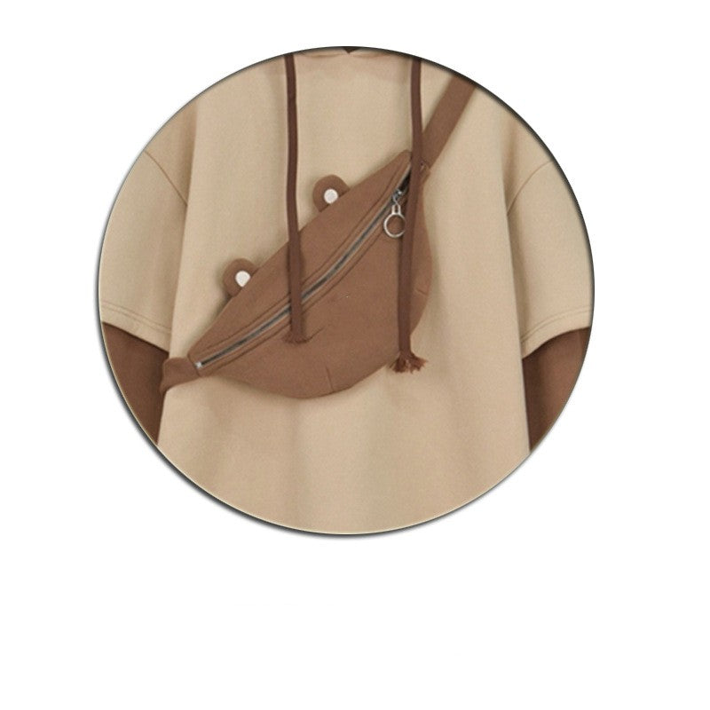 Chic Layered Hooded Sweatshirt with Bag