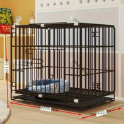 Black Foldable Oversized Dog Cage For Small & Medium Dogs - Spacious Kennel With Big Skylight, Removable Toilet Area, Durable Metal Construction & Comfortable Bed, Dog Cages For Small Dogs, Secure