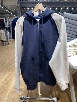 Cozy Colorblock Raglan Zip Hoodie Cardigan