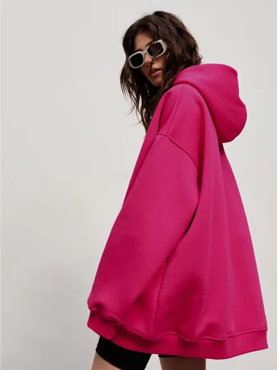Cozy Fleece-Lined Kangaroo Pocket Drawstring Hoodie