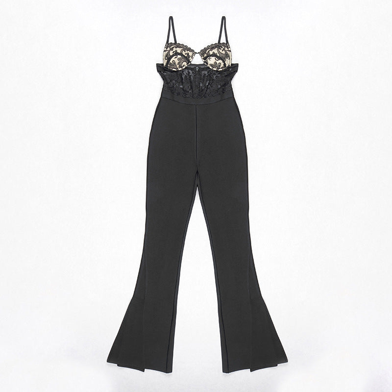 Lace Stretch Slim Fit Skinny Jumpsuit
