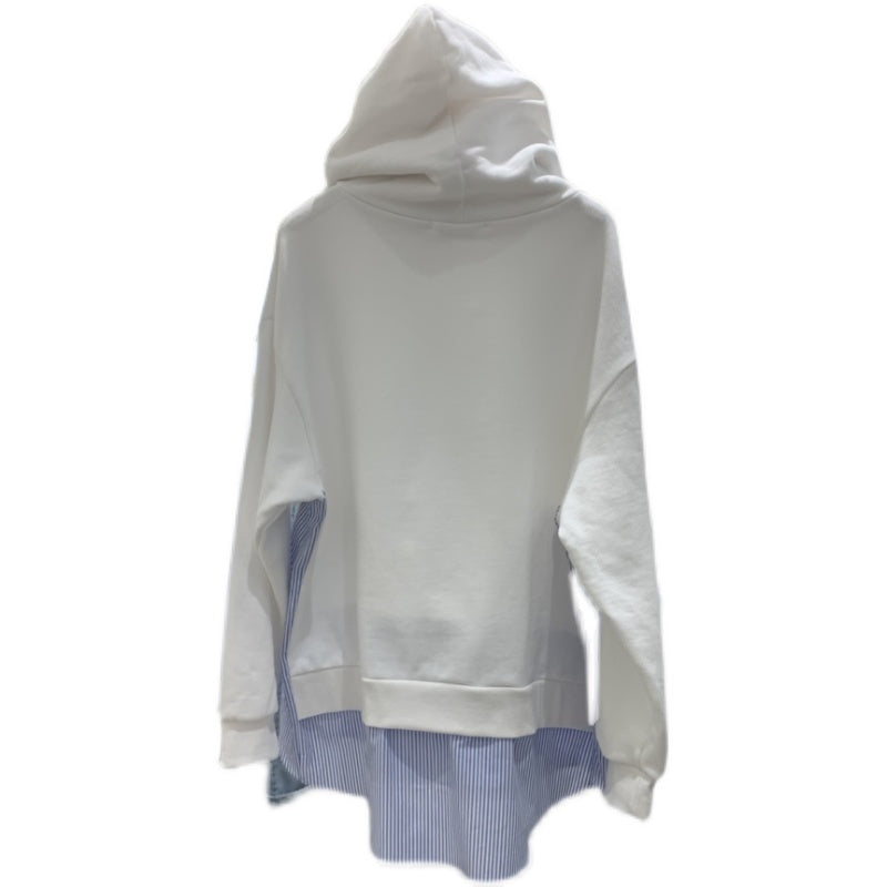 Stitching Fake Two Pieces Hooded Casual