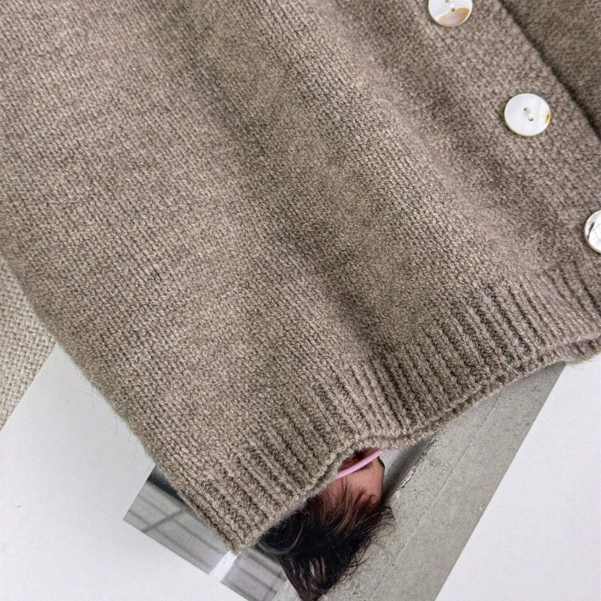 Women's Long Sleeve Solid Color Knitted Cardigan