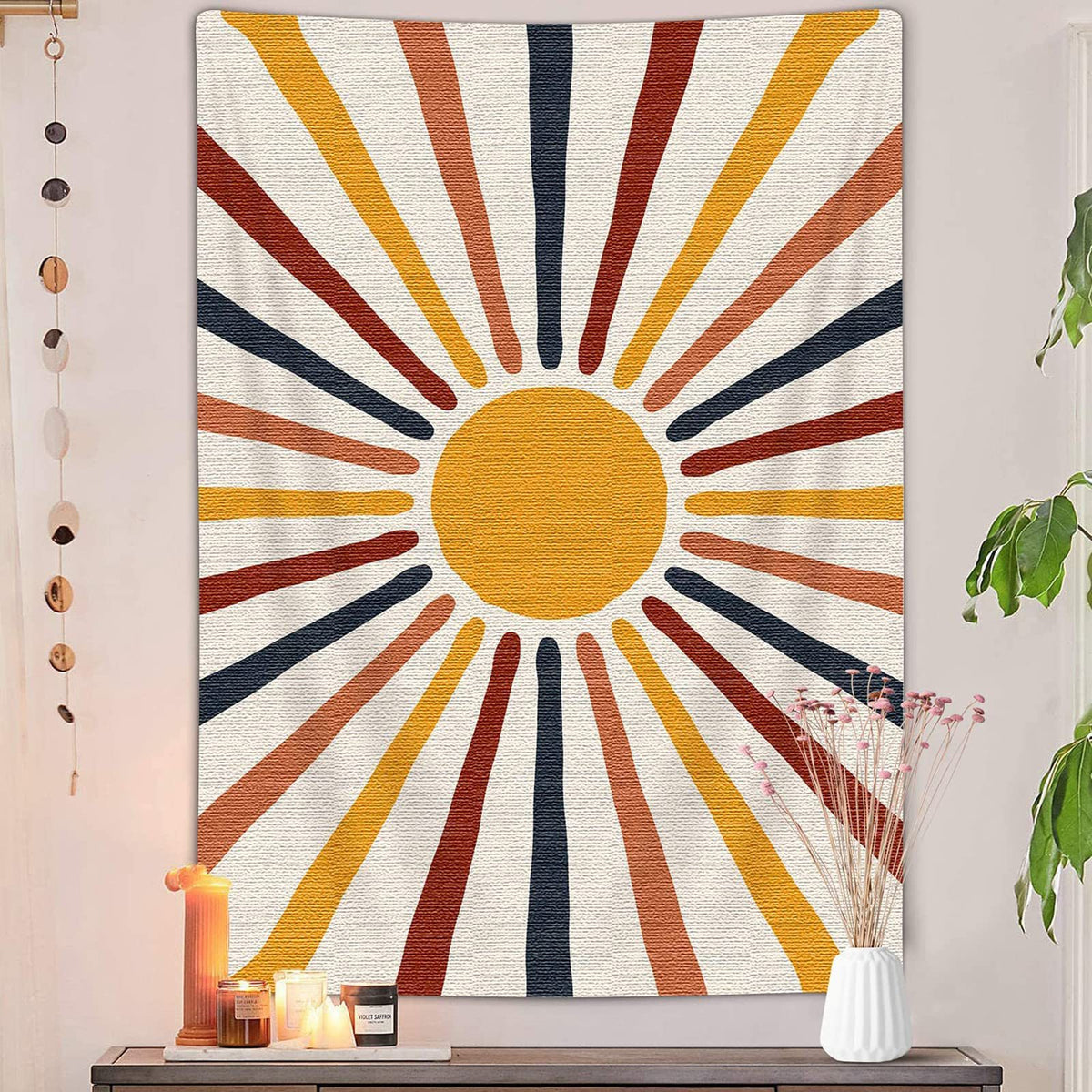 Bohemian Sun Tapestry Synthetic Fiber Retro Decor