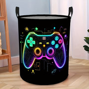 Neon Foldable Laundry Hamper Basket – Collapsible Polyester Storage Bin with Handles