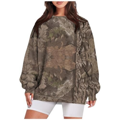 3D Digital Print Casual Long-Sleeve Round Neck Pullover