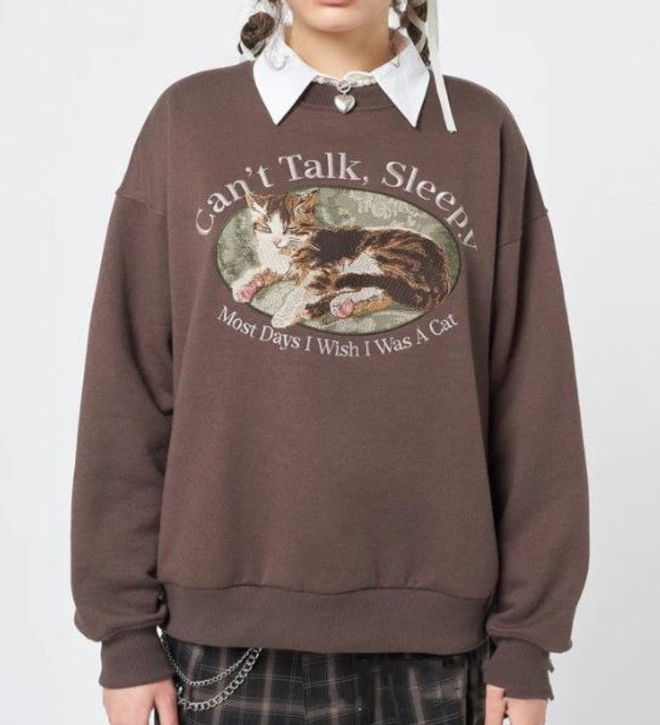 Women's Loose Crew Neck Printed Casual Long-Sleeve Sweater