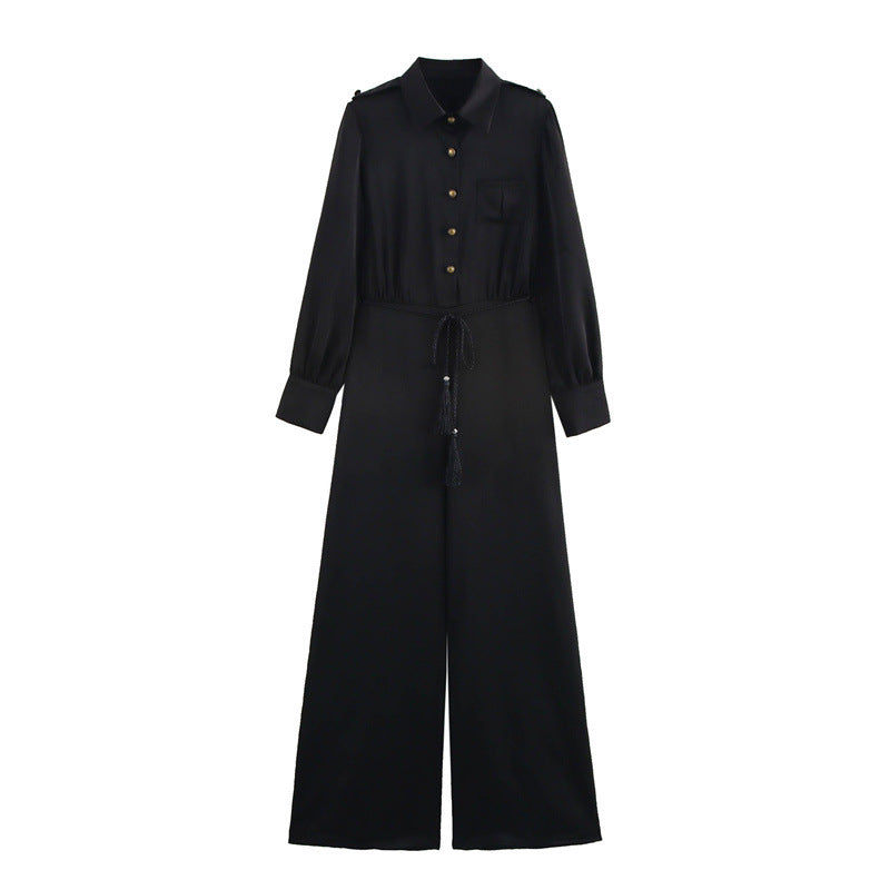 Chic Wide-Leg Jumpsuit with Belt for Elegant Style